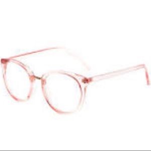 Round Clear Lens Frames - Pink